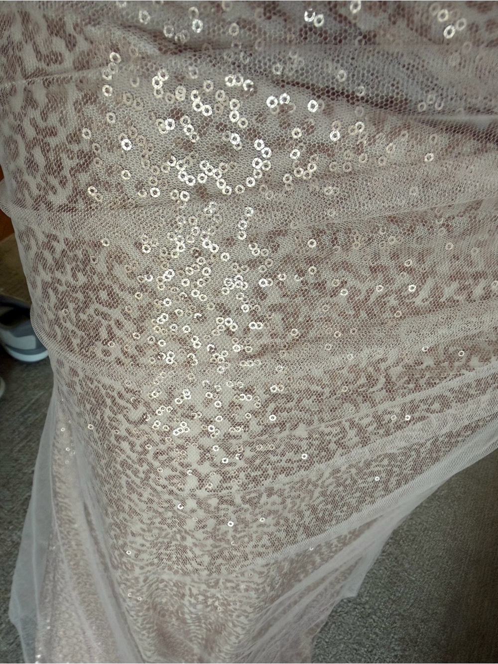 Mori Lee Blush Sequin Spaghetti-Strap Wedding Guest/ Bridesmaid Dress - Picture 3 of 6